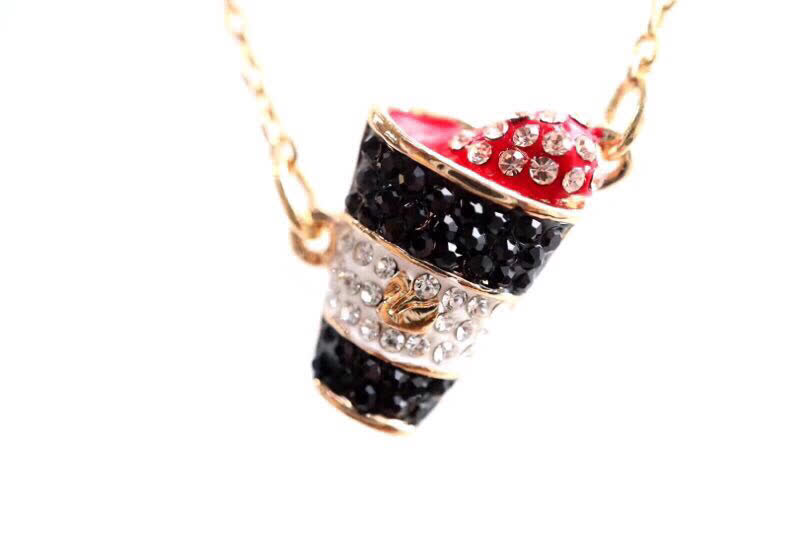 SWAROVSKI® Donut & Coffee Cup Double Layer Necklace