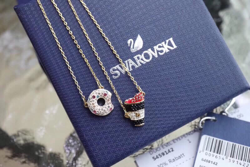 SWAROVSKI® Donut & Coffee Cup Double Layer Necklace