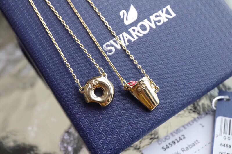 SWAROVSKI® Donut & Coffee Cup Double Layer Necklace