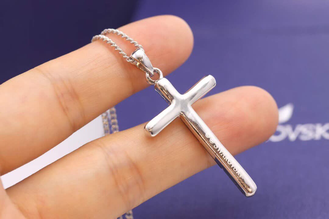 Swarovski Black Crystalline Cross Pendant Necklace