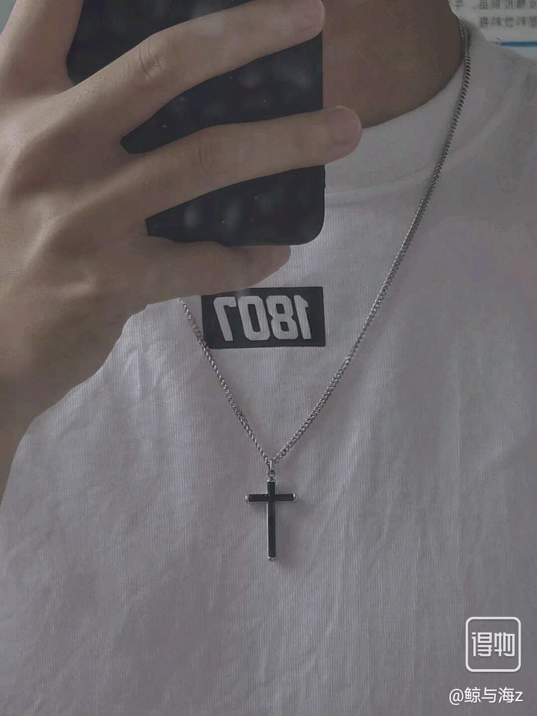 Swarovski Black Crystalline Cross Pendant Necklace