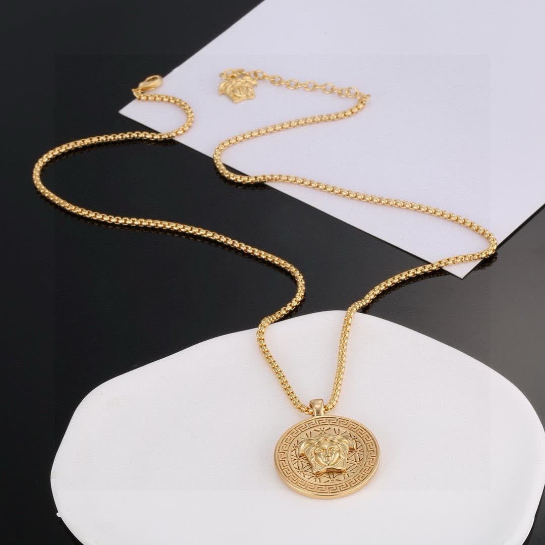 Versace Medusa Coin Pendant Necklace