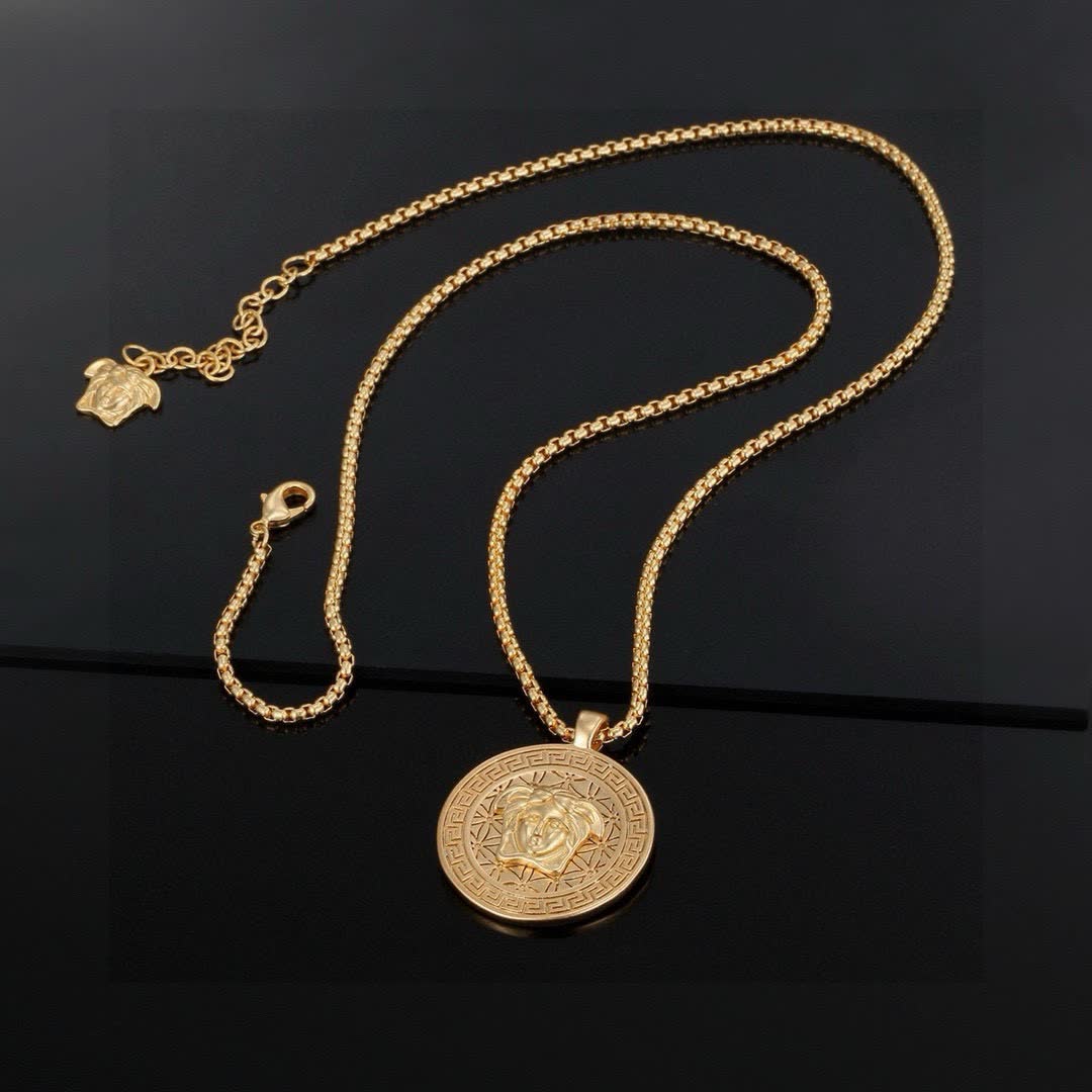 Versace Medusa Coin Pendant Necklace