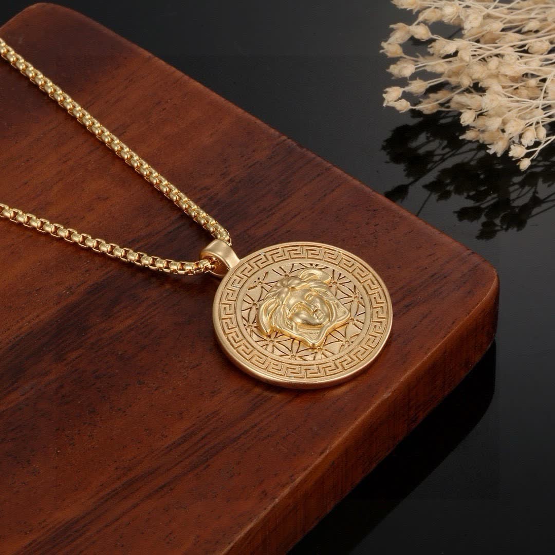 Versace Medusa Coin Pendant Necklace