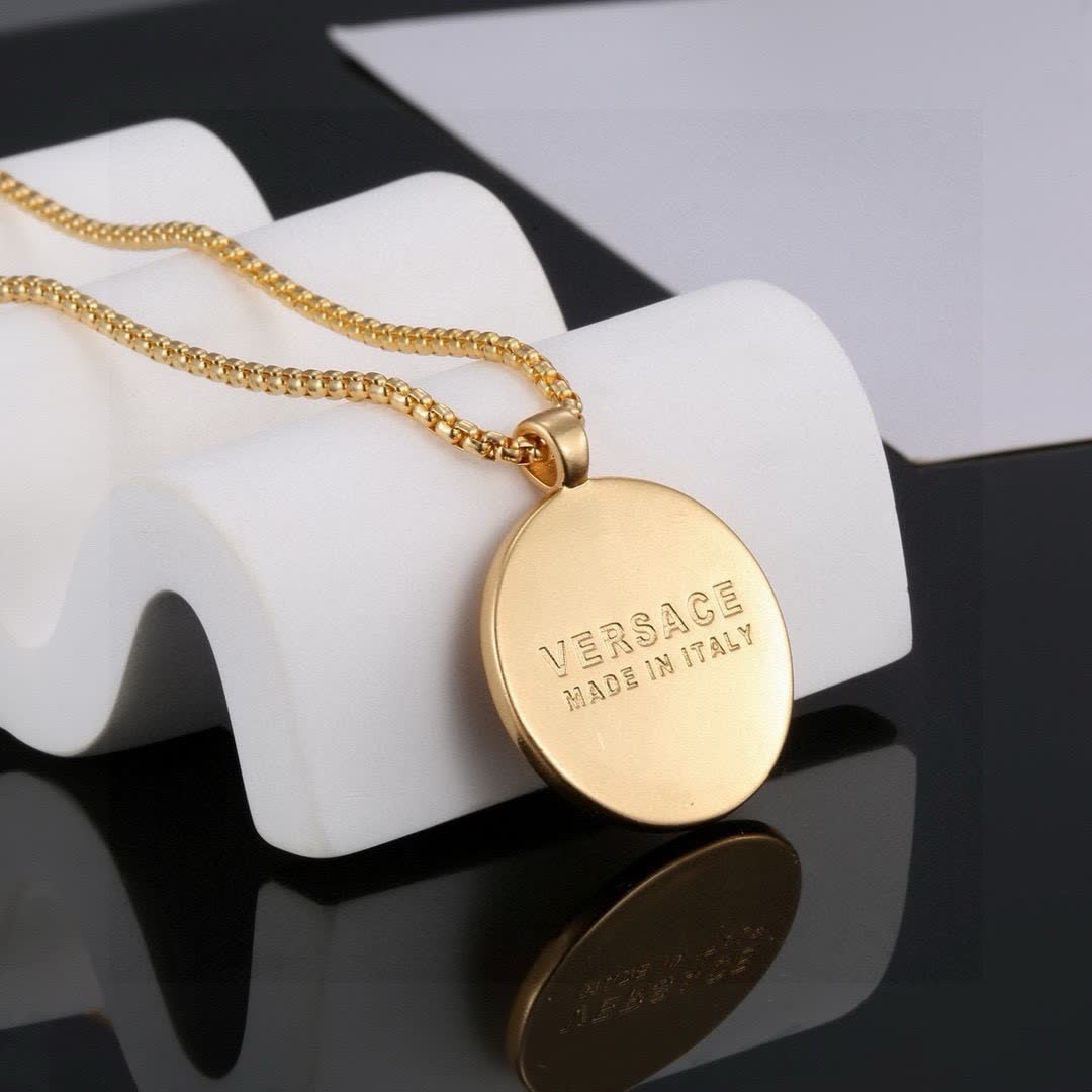 Versace Medusa Coin Pendant Necklace