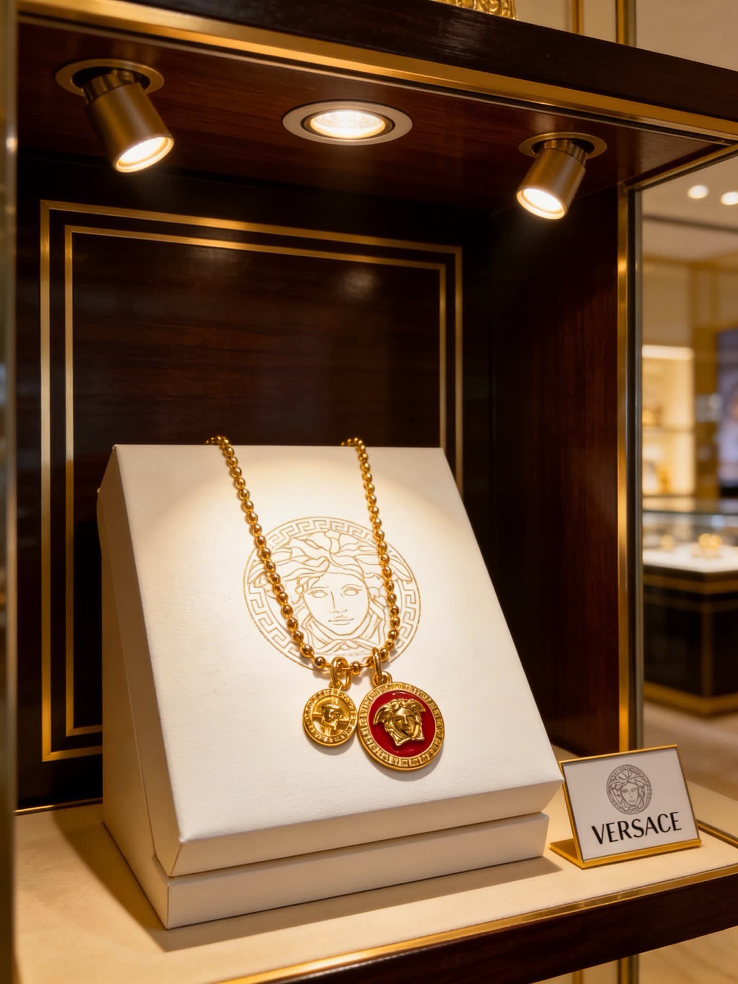 Versace Medusa Head Charm Necklace
