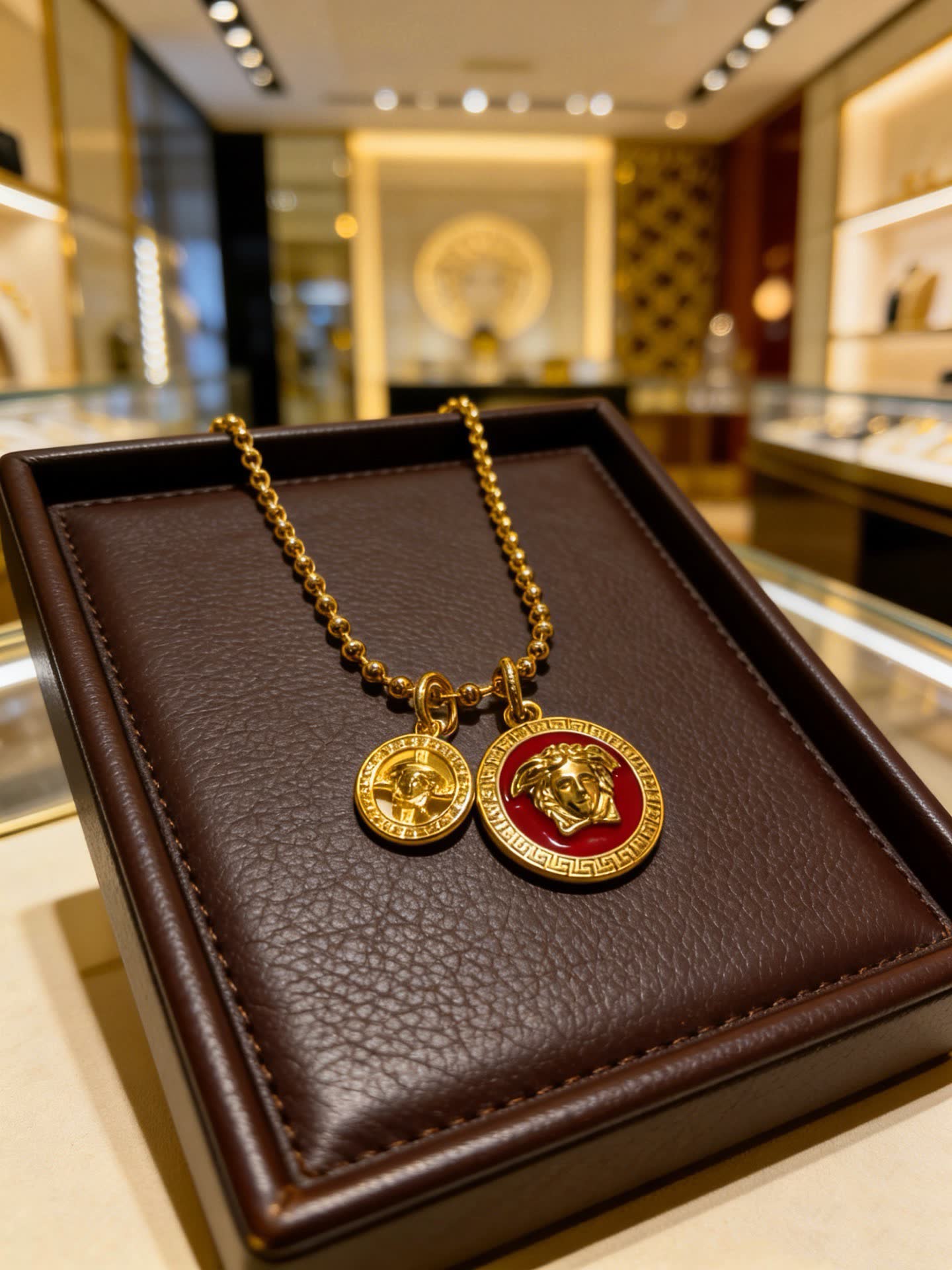 Versace Medusa Head Charm Necklace