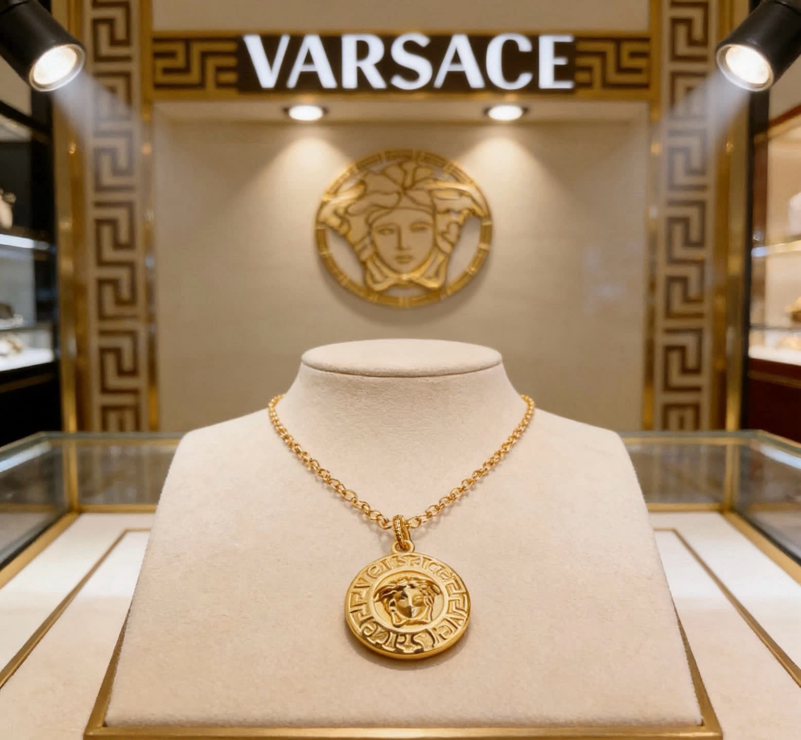Versace Medusa Coin Pendant Necklace