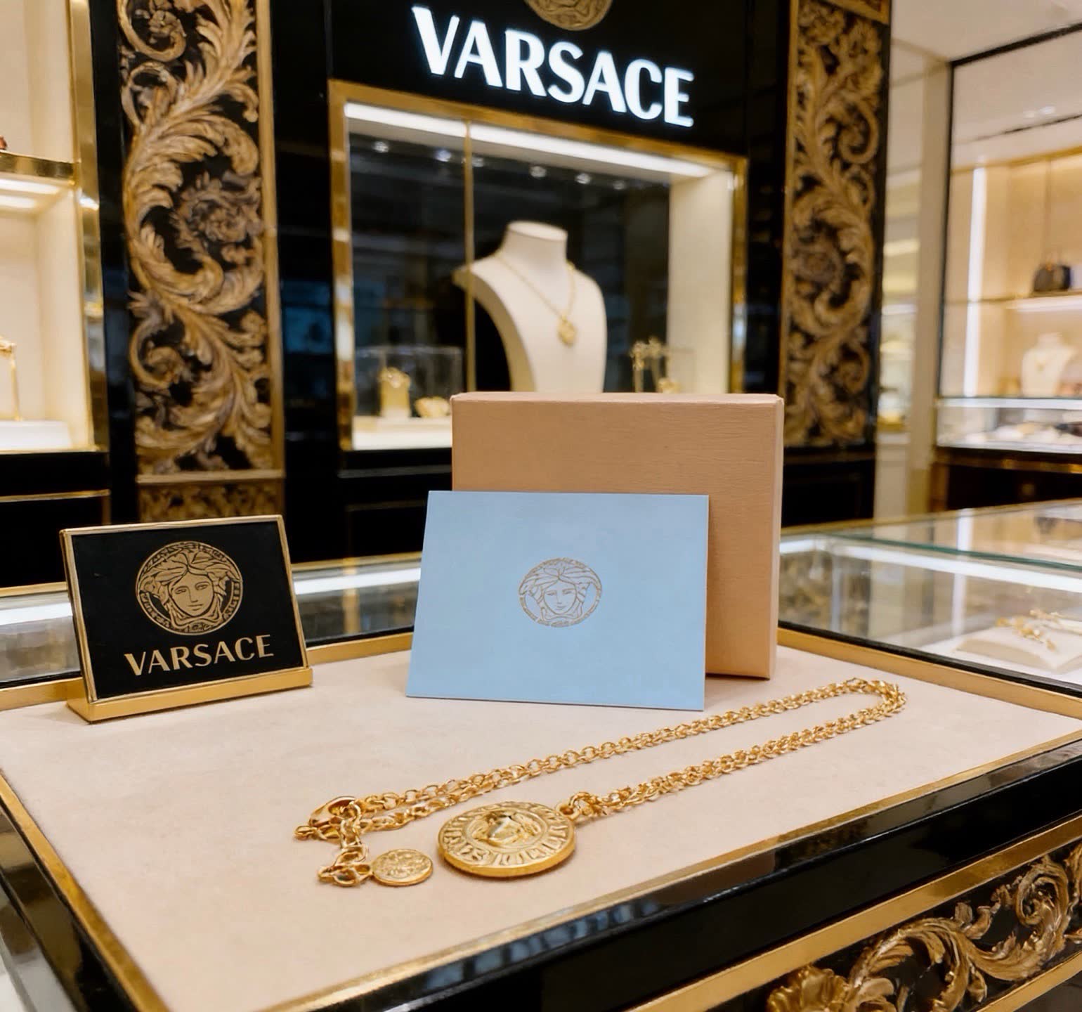 Versace Medusa Coin Pendant Necklace