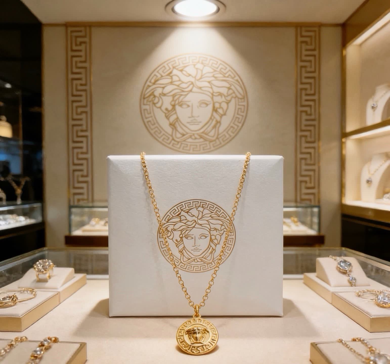 Versace Medusa Coin Pendant Necklace