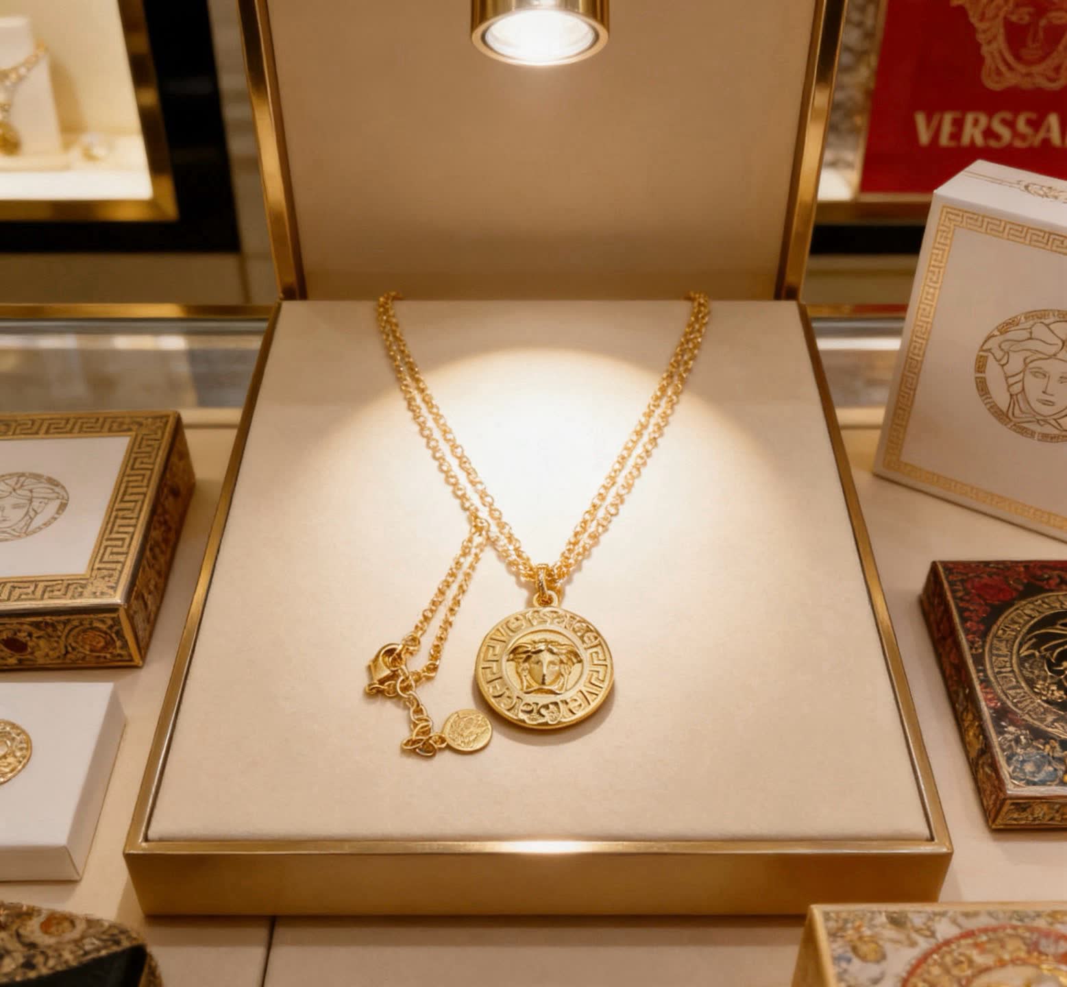 Versace Medusa Coin Pendant Necklace