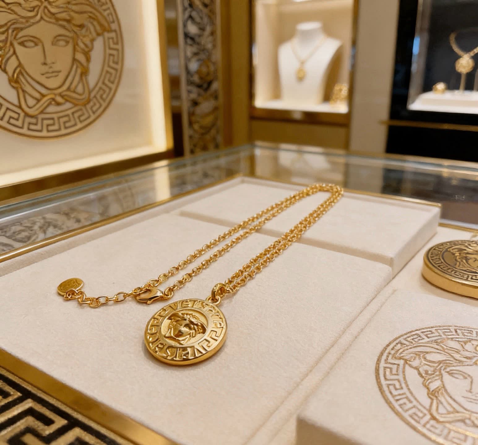 Versace Medusa Coin Pendant Necklace