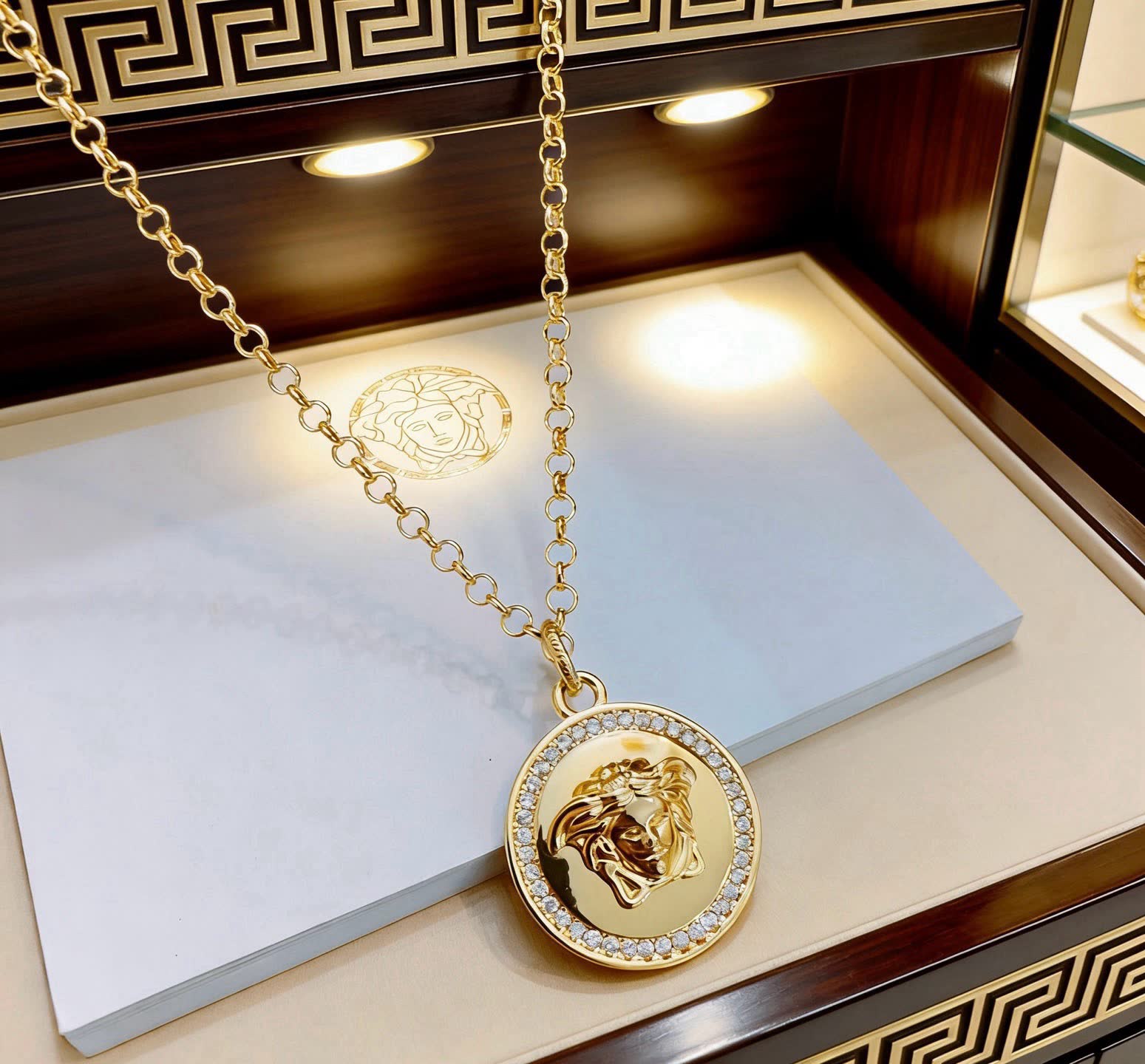 Versace Medusa Coin Pendant Necklace