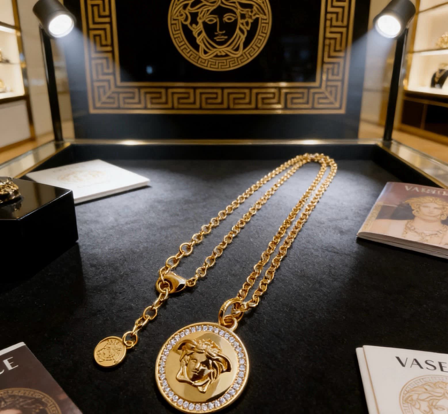 Versace Medusa Coin Pendant Necklace