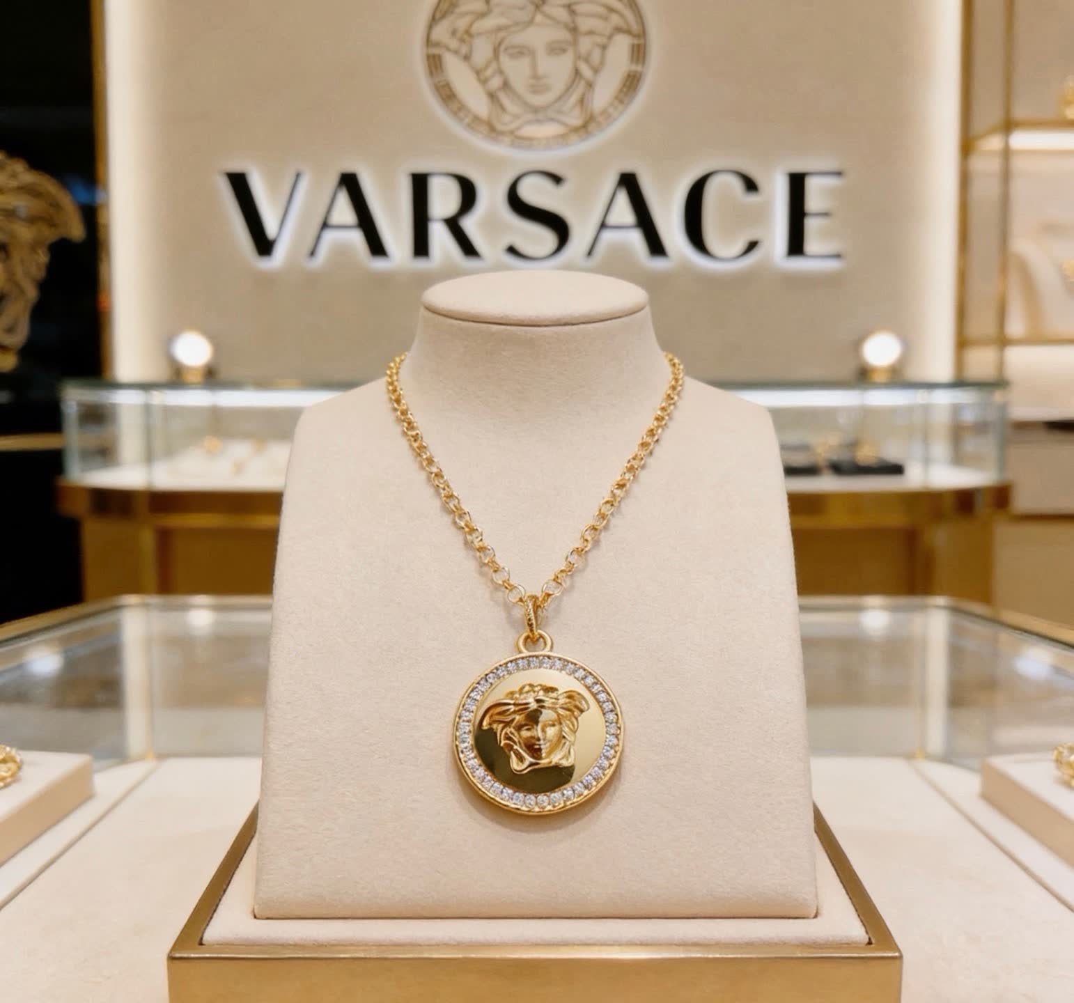 Versace Medusa Coin Pendant Necklace