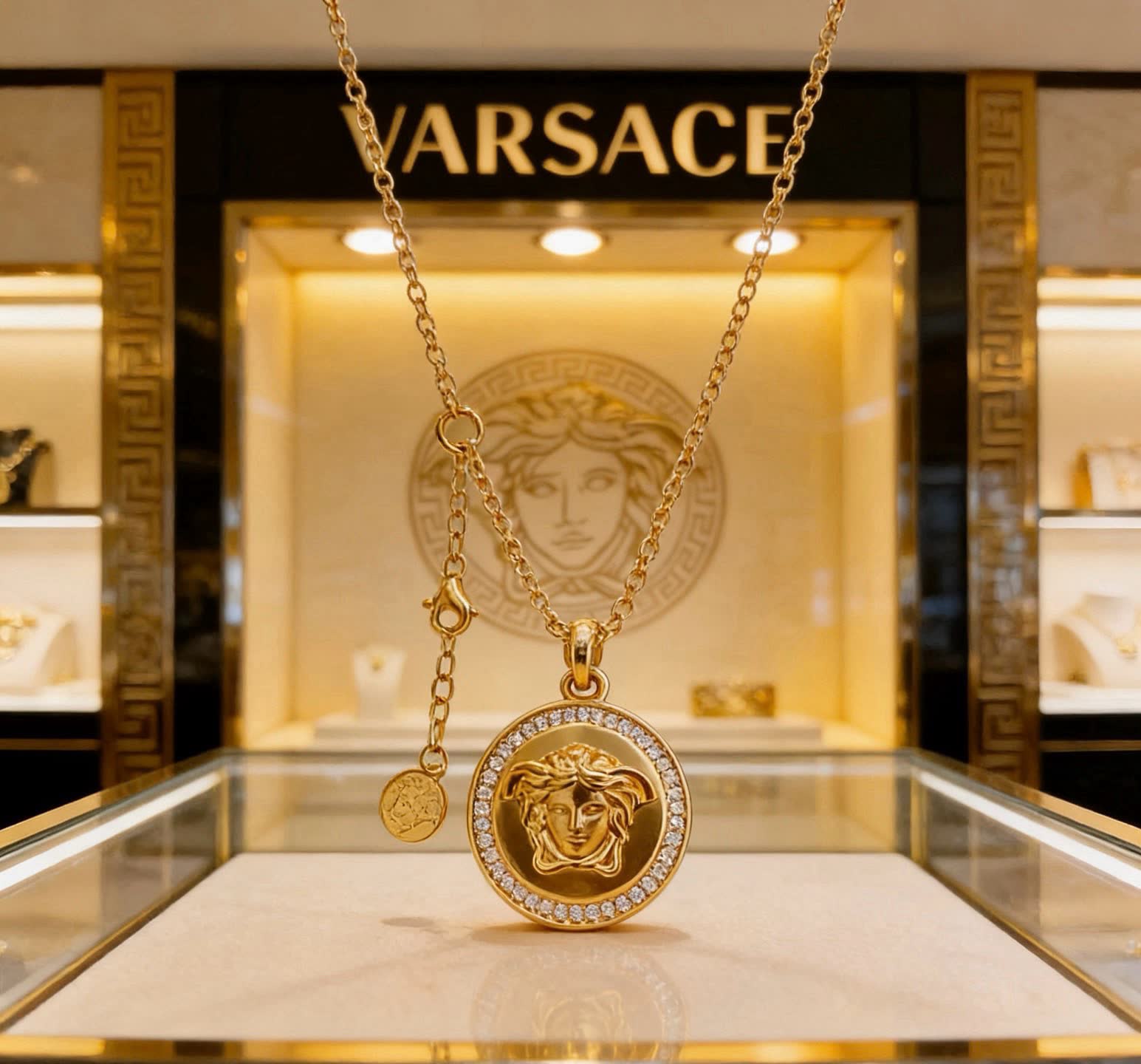 Versace Medusa Coin Pendant Necklace