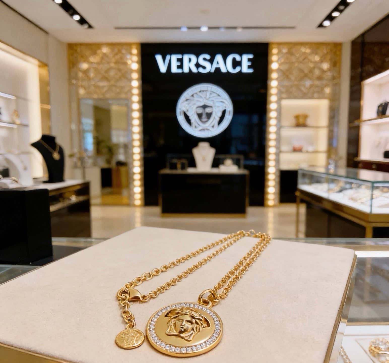 Versace Medusa Coin Pendant Necklace