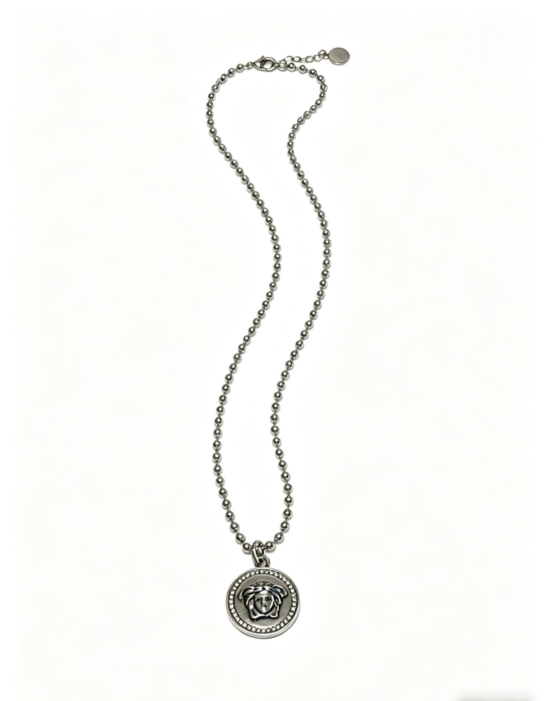 Versace Medusa Head Silver Beaded Necklace