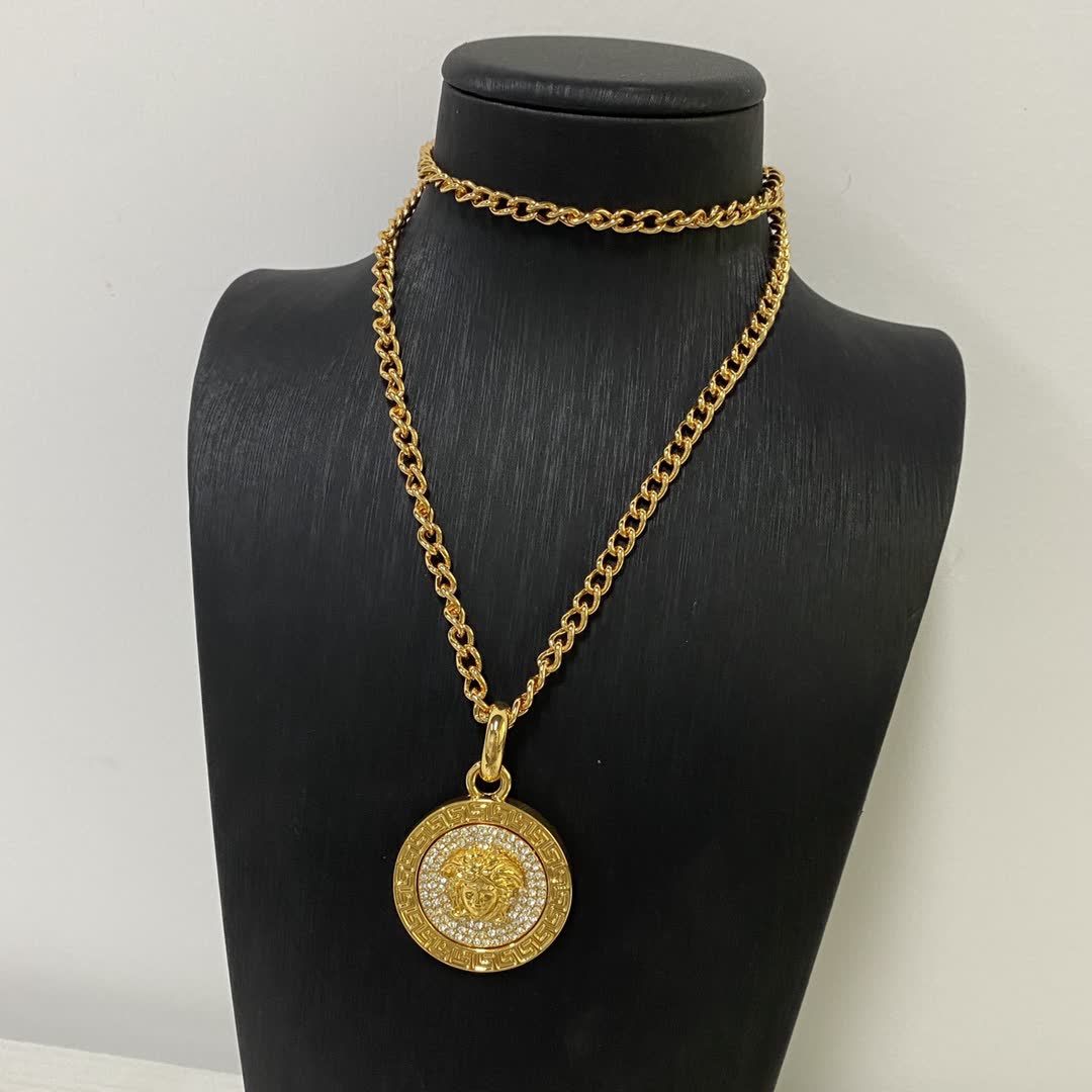 Versace Medusa Coin Pendant Necklace