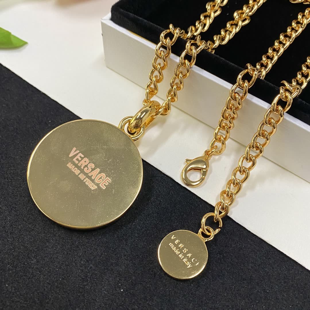Versace Medusa Coin Pendant Necklace