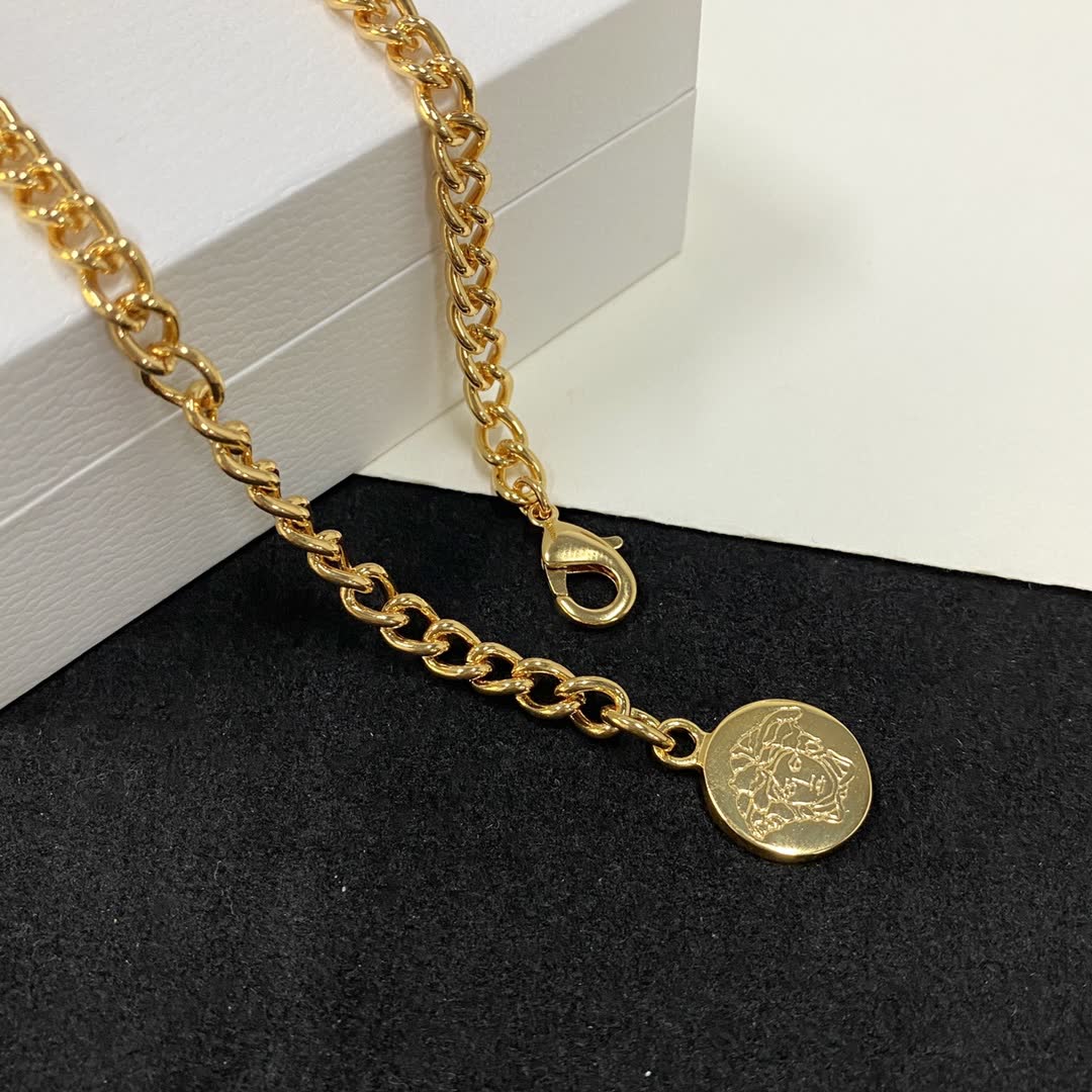 Versace Medusa Coin Pendant Necklace