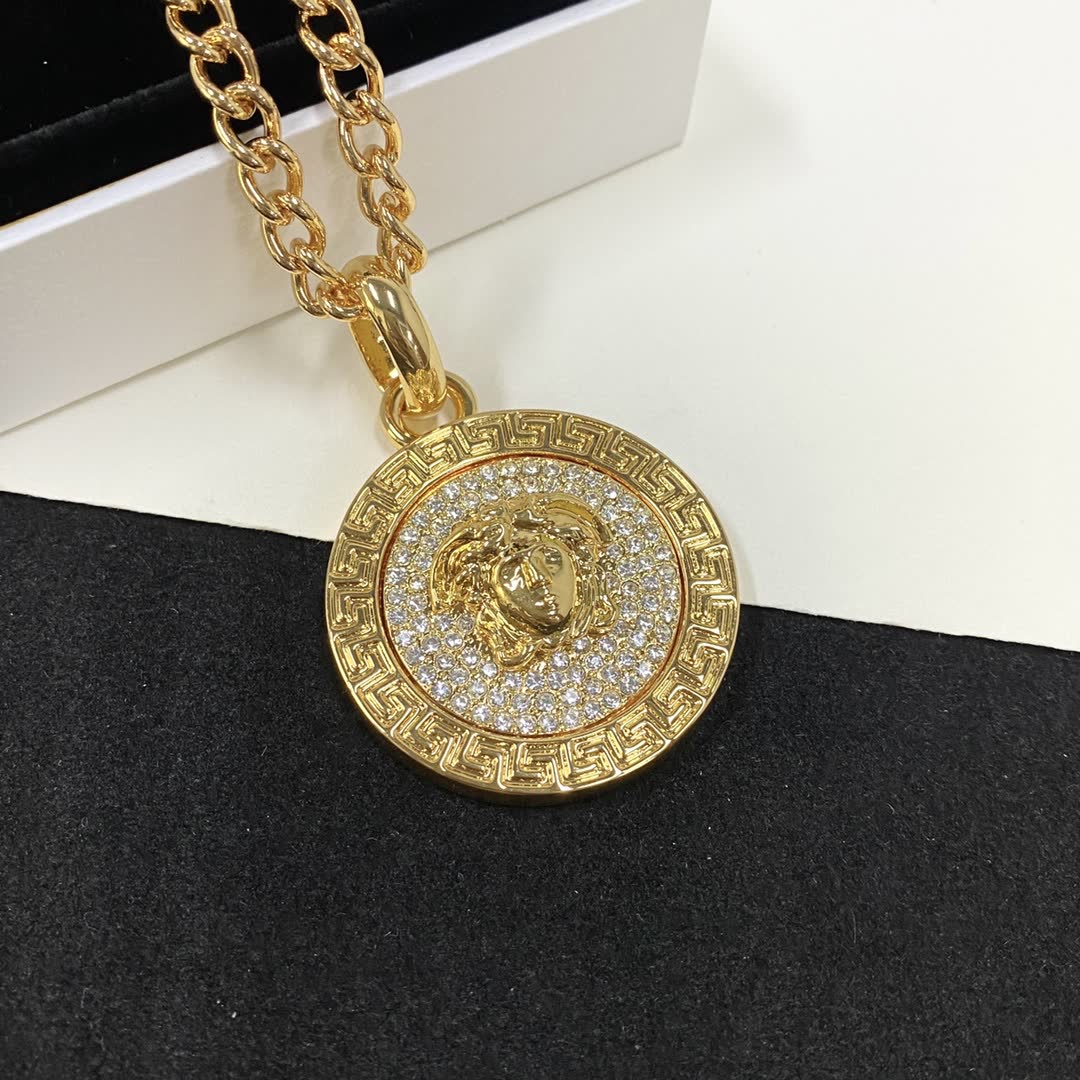 Versace Medusa Coin Pendant Necklace