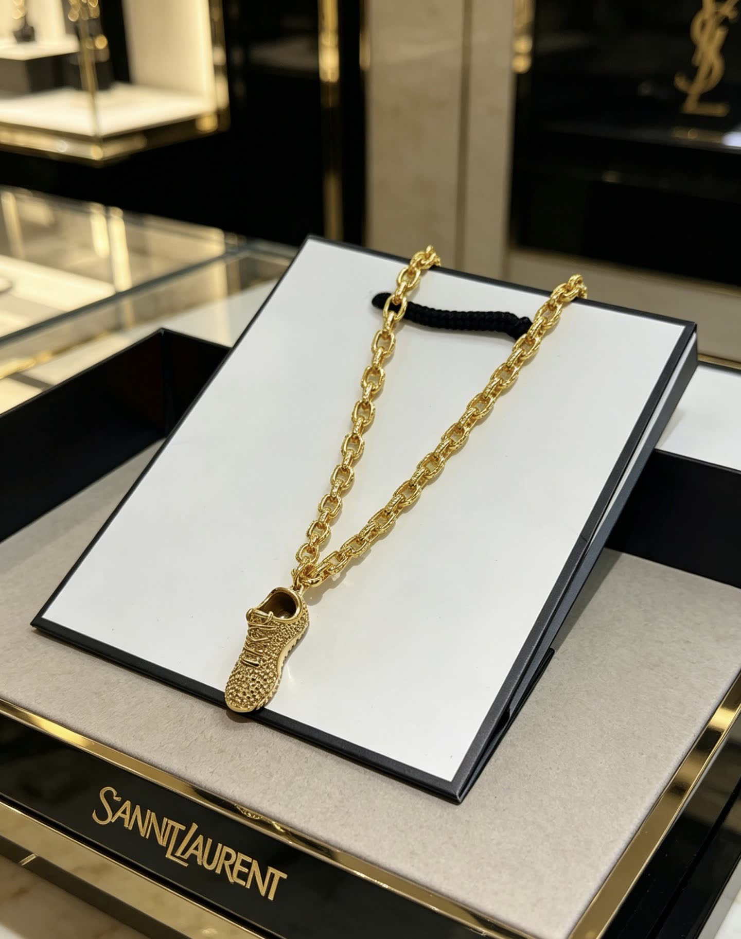 YSL Gold Chain with Horn Pendant