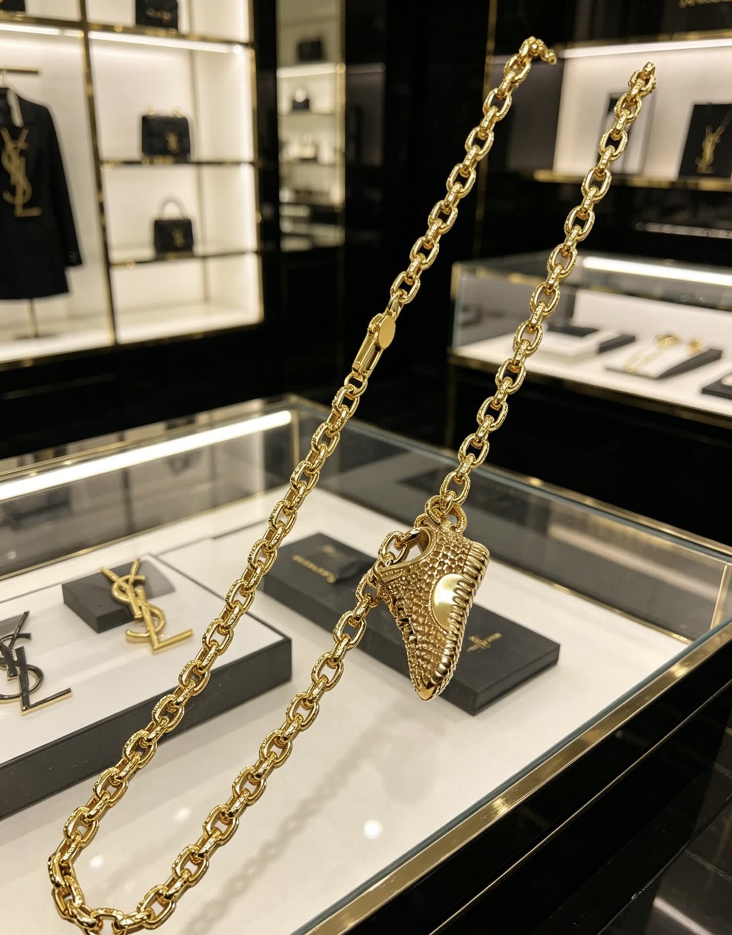 YSL Gold Chain with Horn Pendant