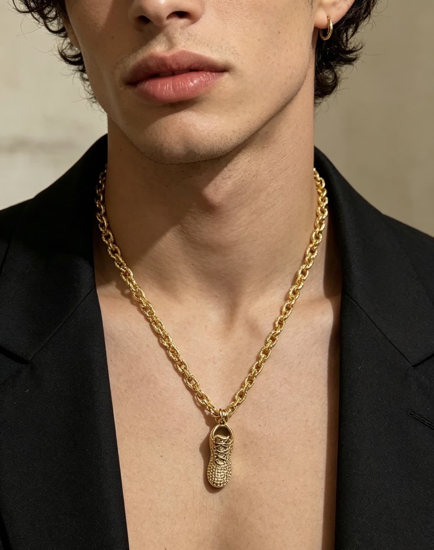 YSL Gold Chain with Horn Pendant