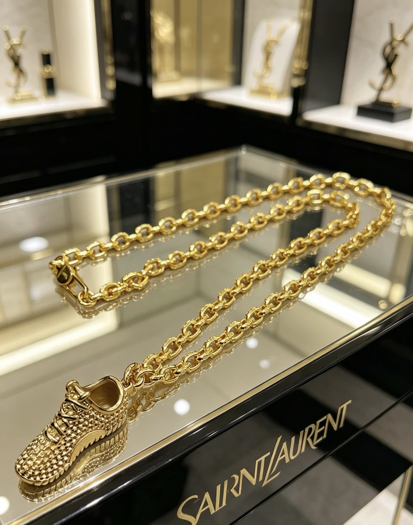 YSL Gold Chain with Horn Pendant