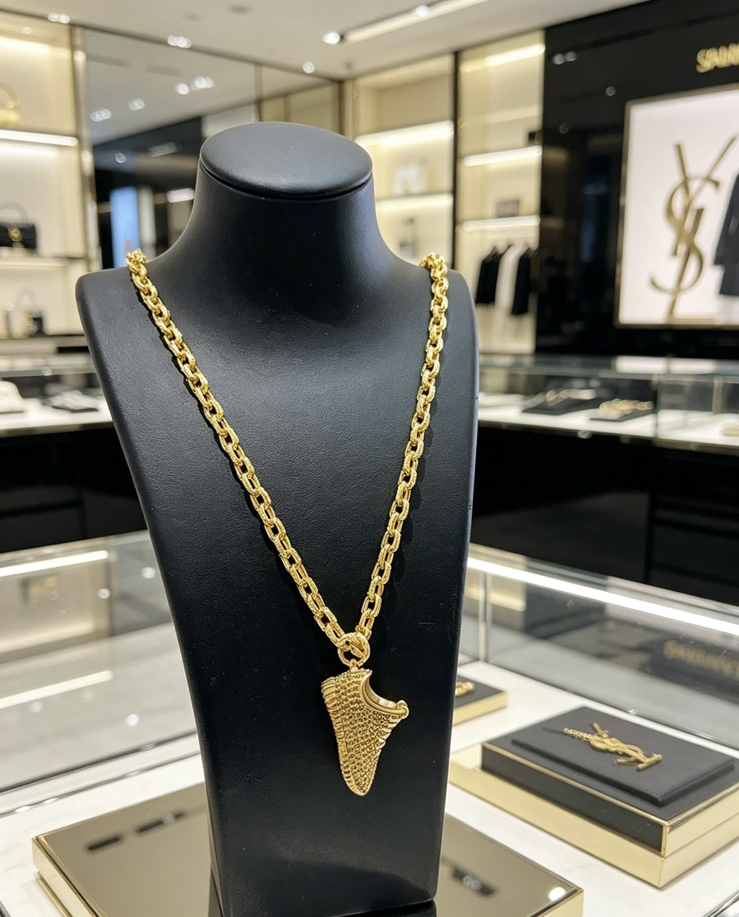YSL Gold Chain with Horn Pendant