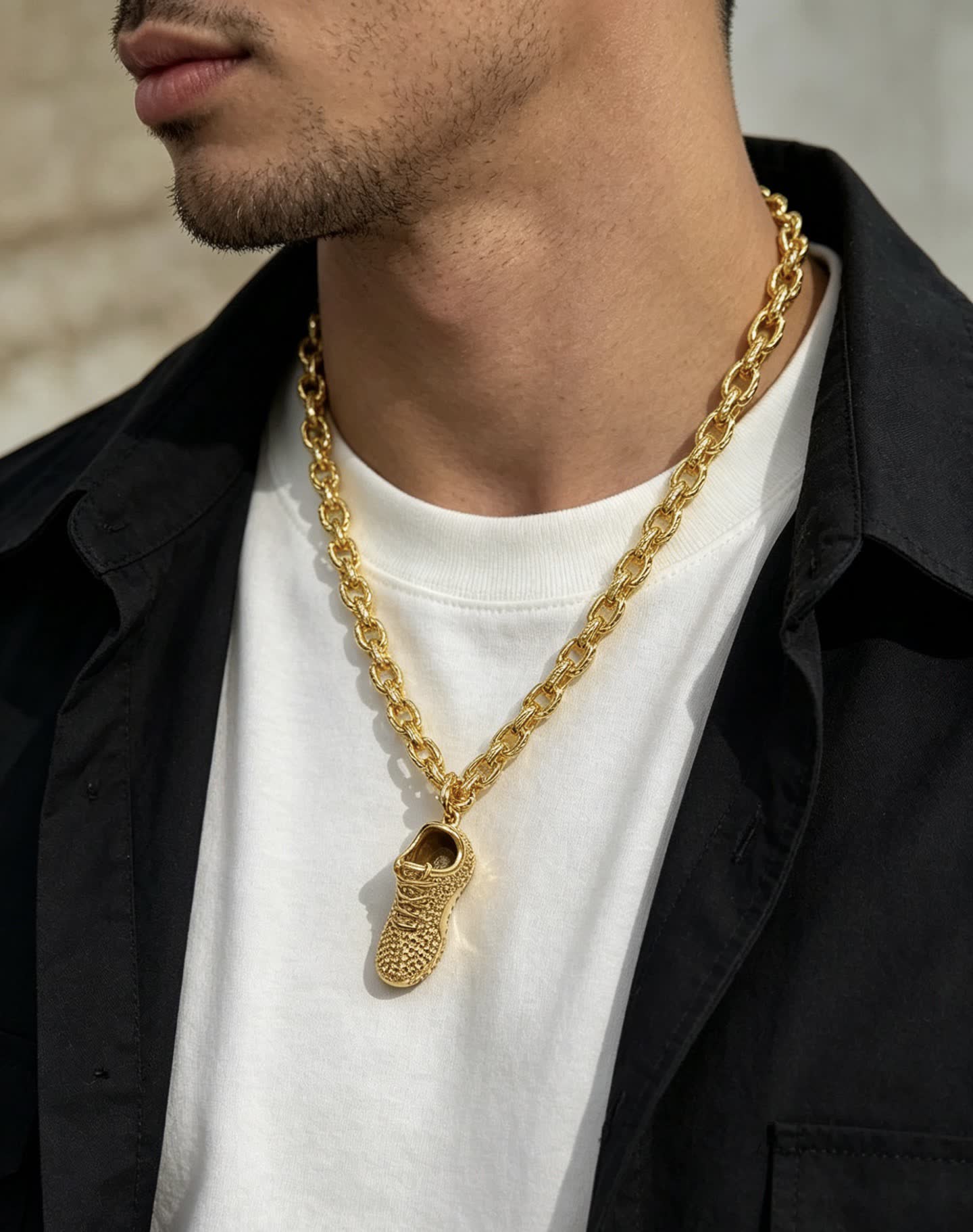 YSL Gold Chain with Horn Pendant