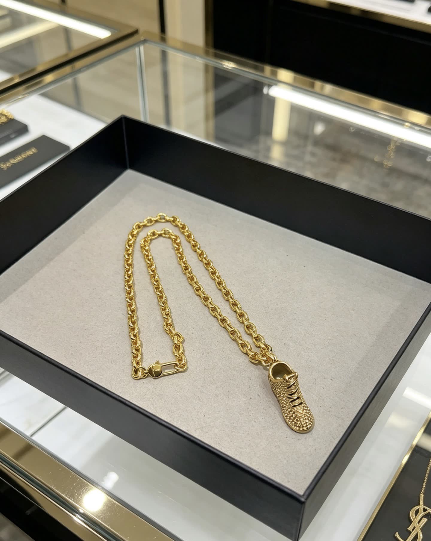 YSL Gold Chain with Horn Pendant