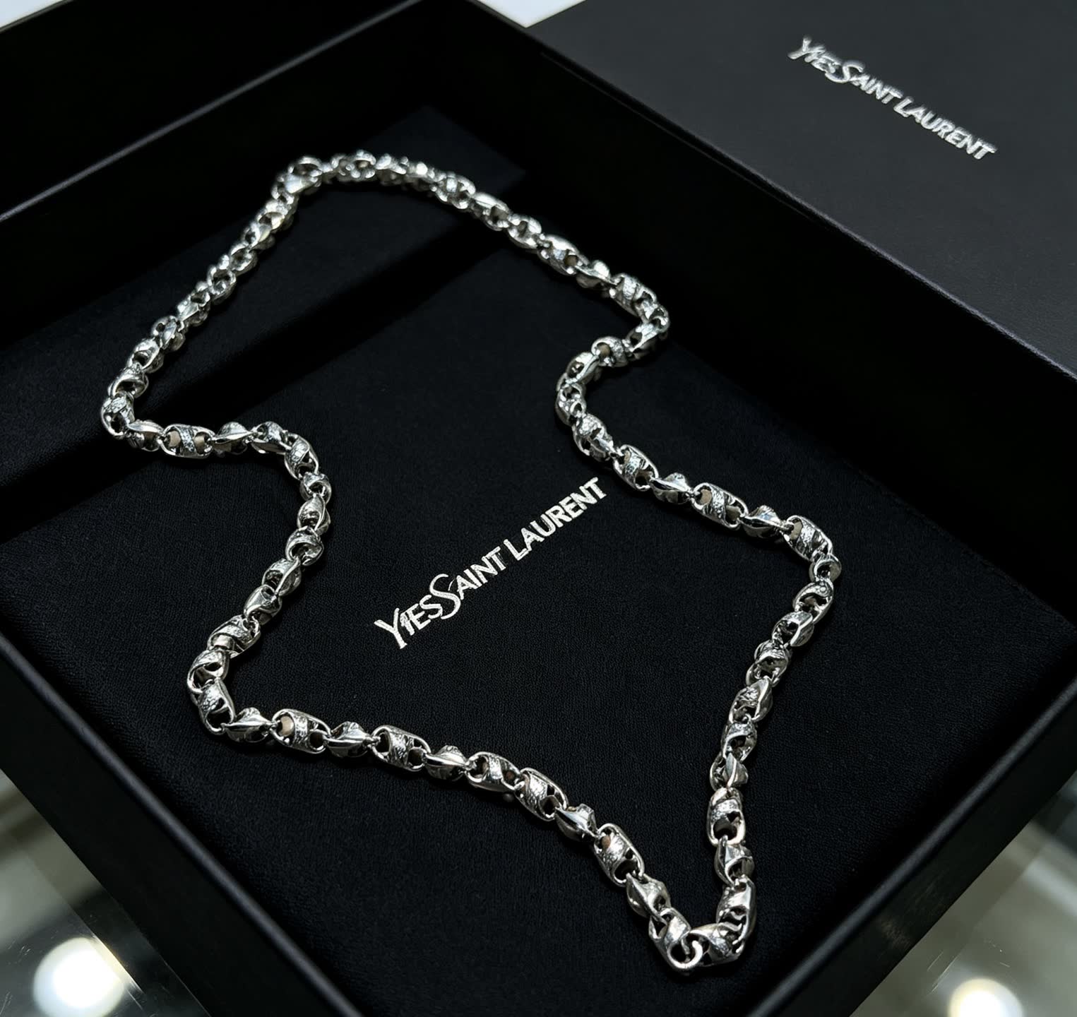 YSL Yves Saint Laurent Silver Chain Necklace
