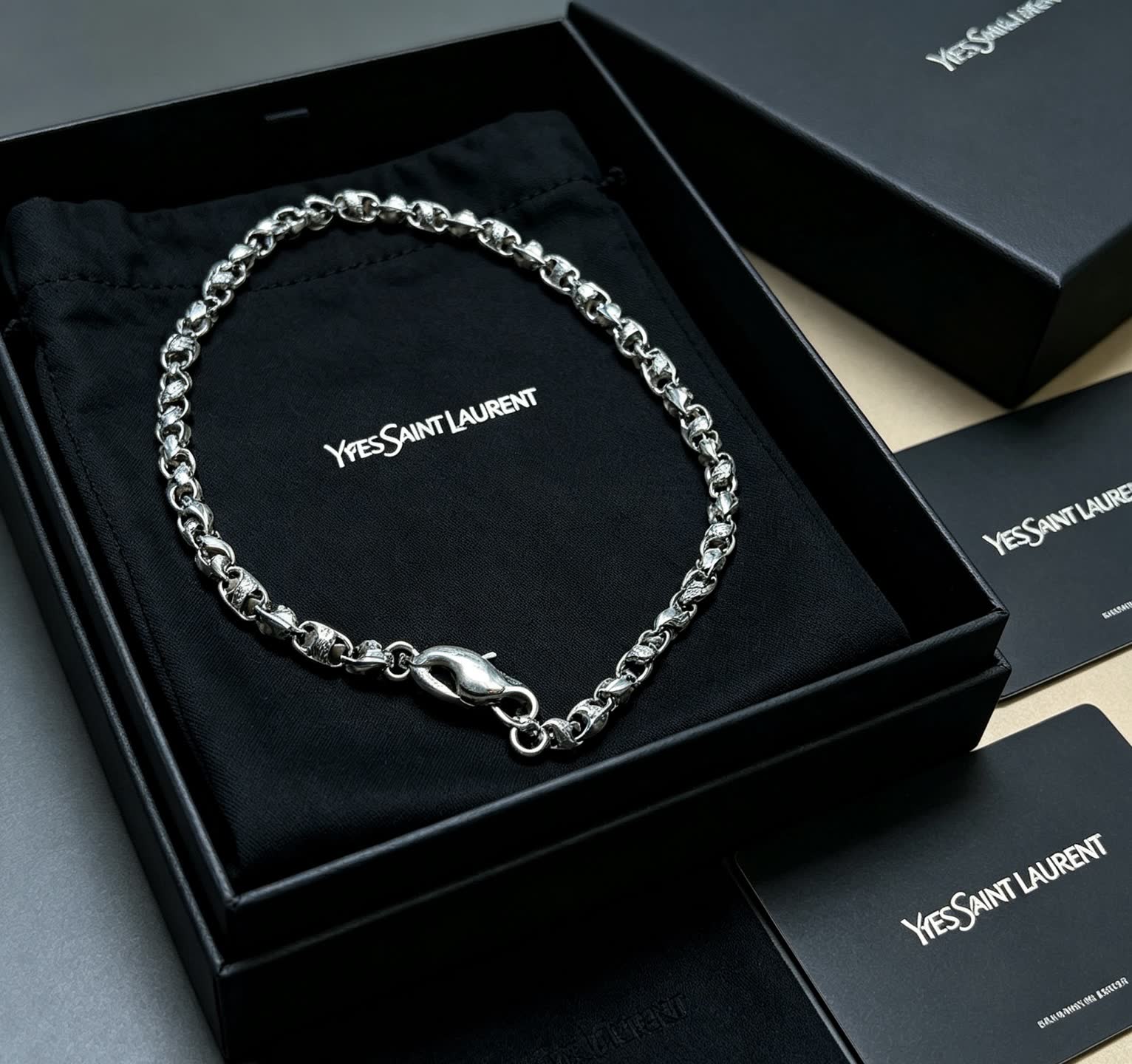 YSL Yves Saint Laurent Silver Chain Necklace