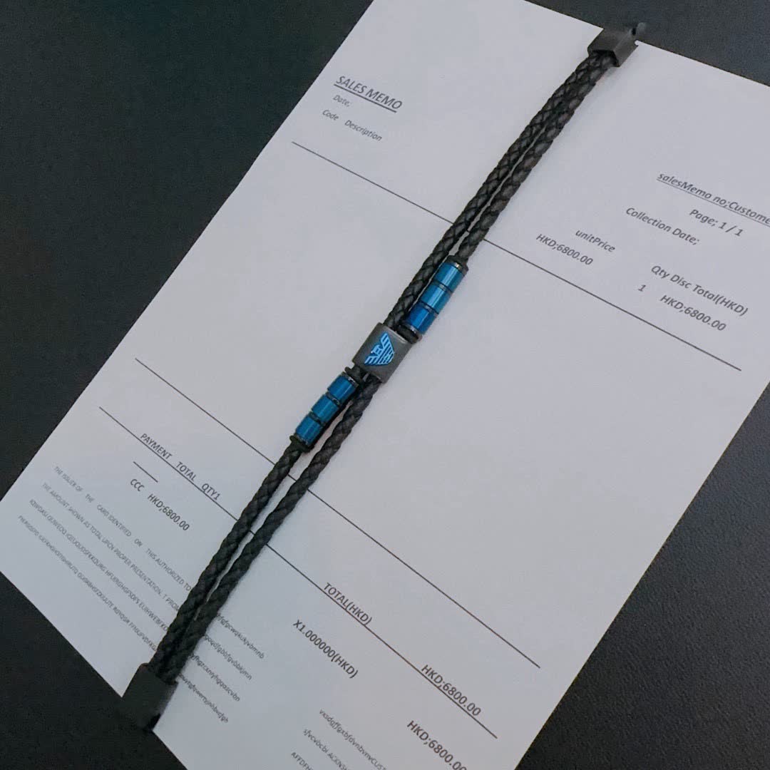 Emporio Armani Men's Leather Bracelet