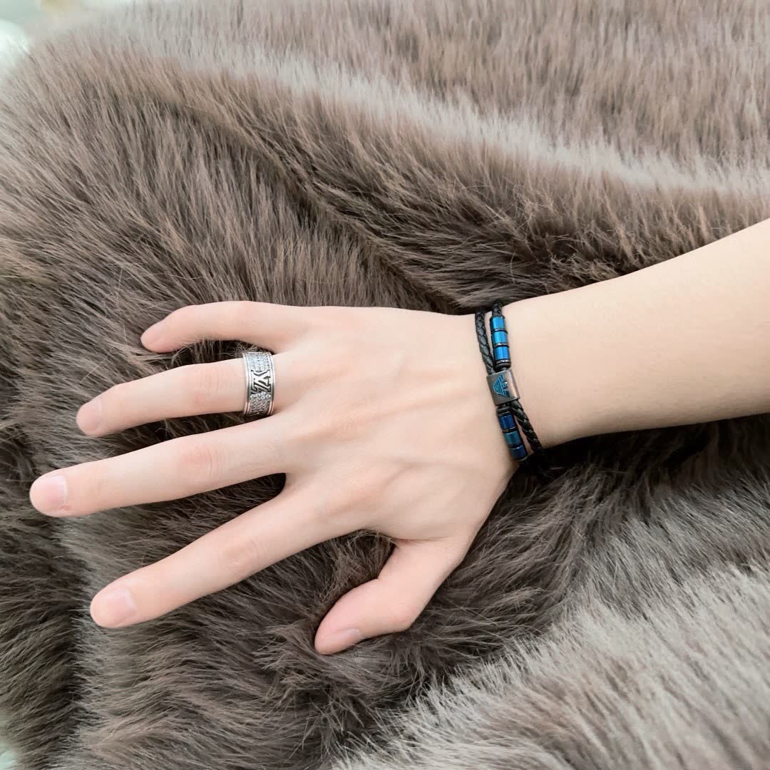 Emporio Armani Men's Leather Bracelet