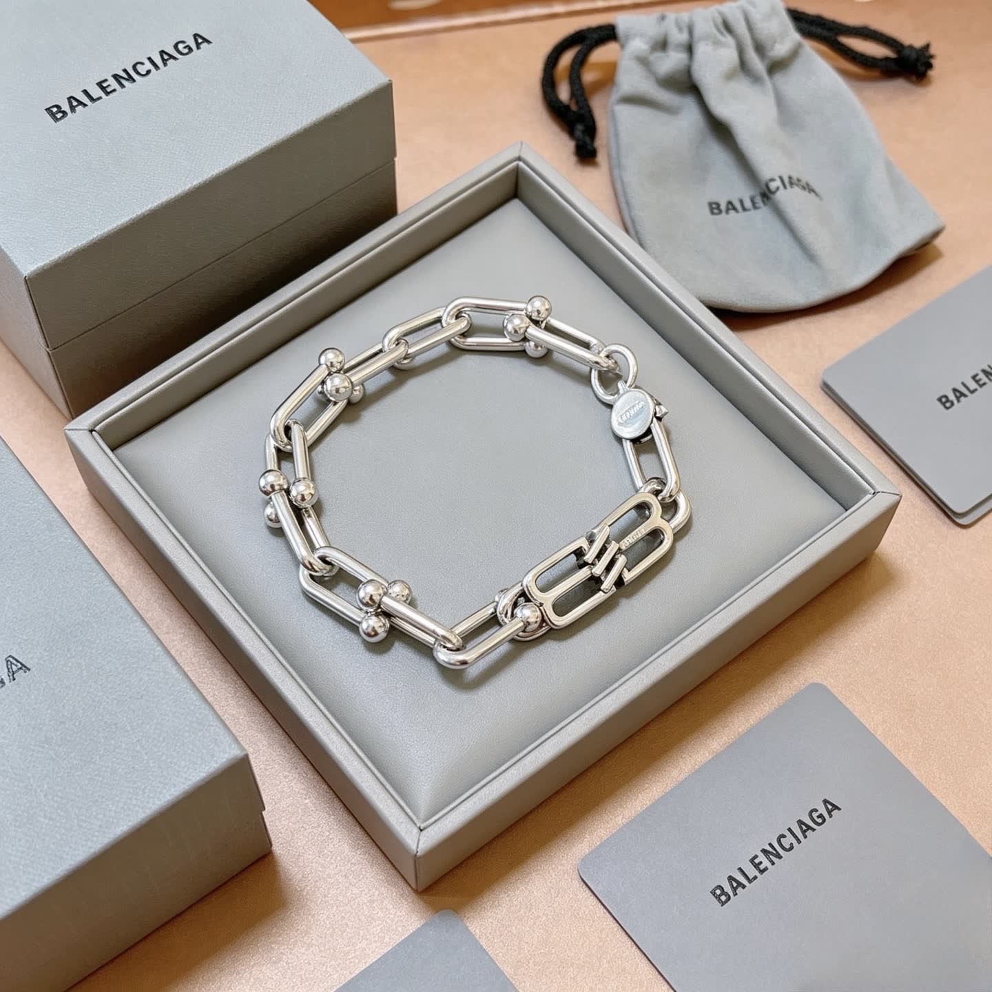 Balenciaga Silver Chain Bracelet