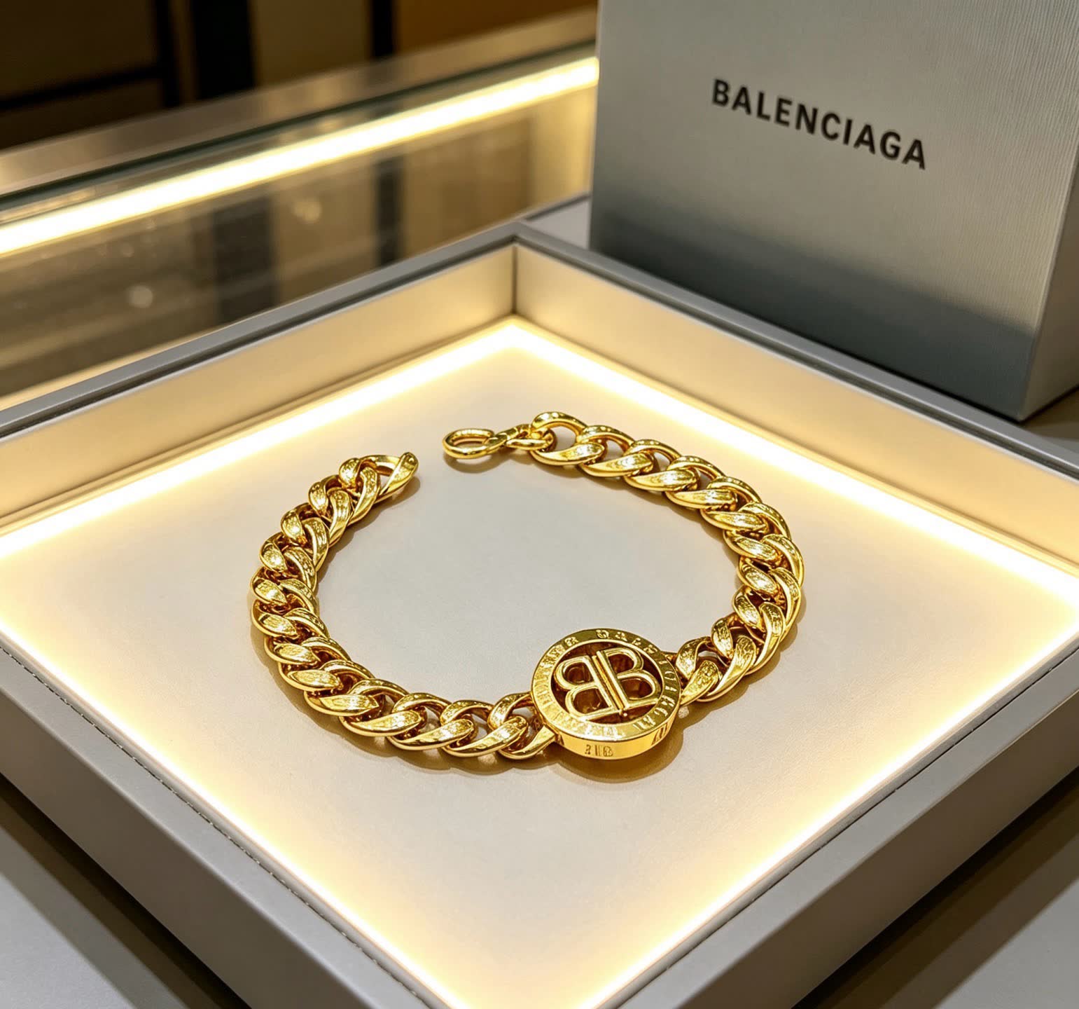 Balenciaga Gold Tone Bracelet