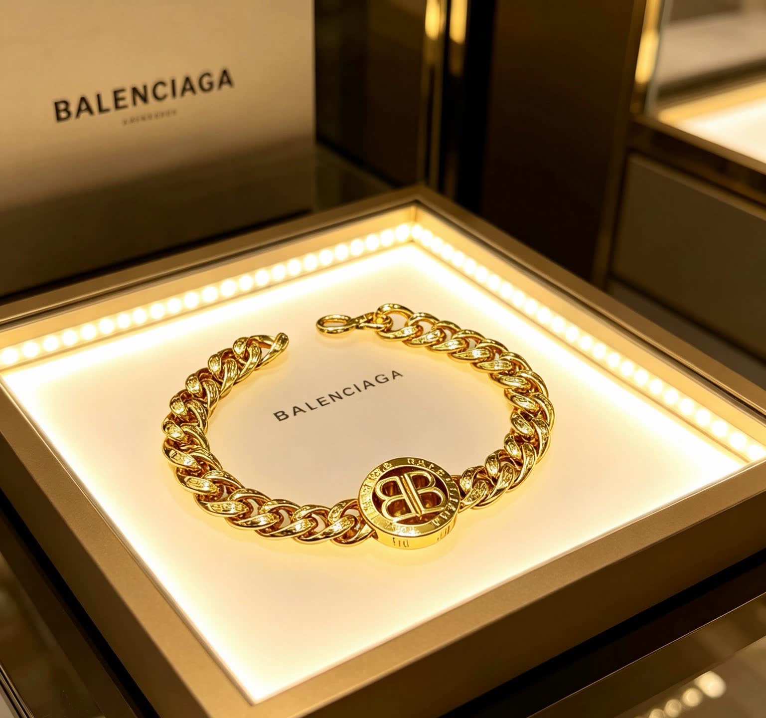 Balenciaga Gold Tone Bracelet