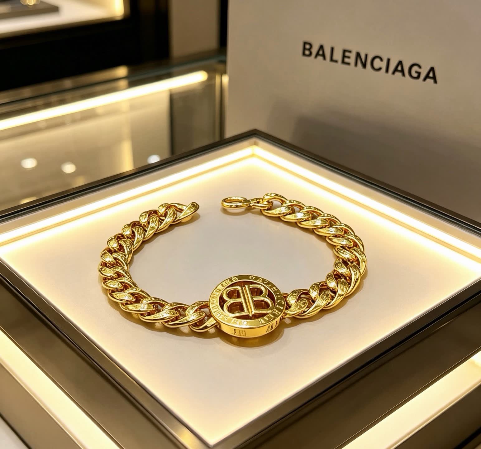 Balenciaga Gold Tone Bracelet