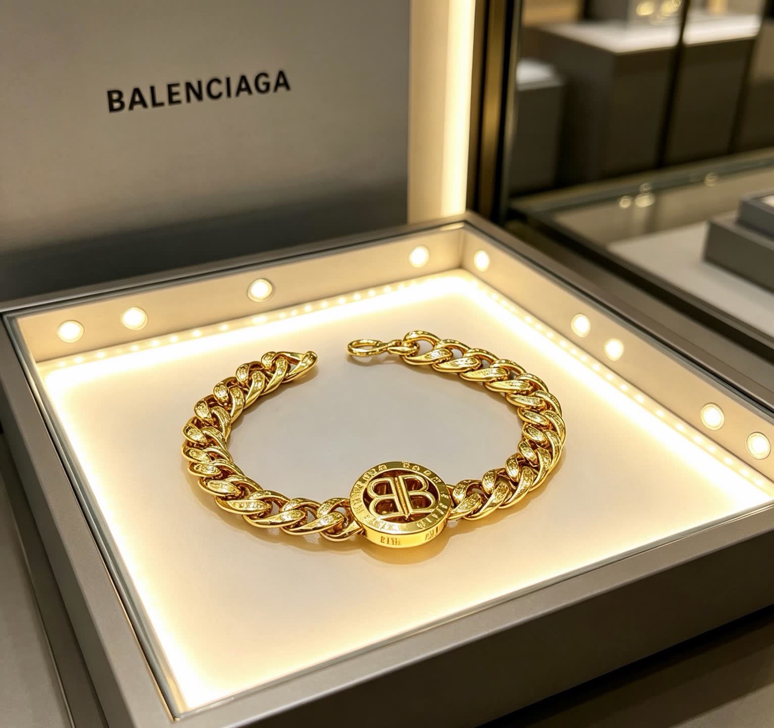 Balenciaga Gold Tone Bracelet