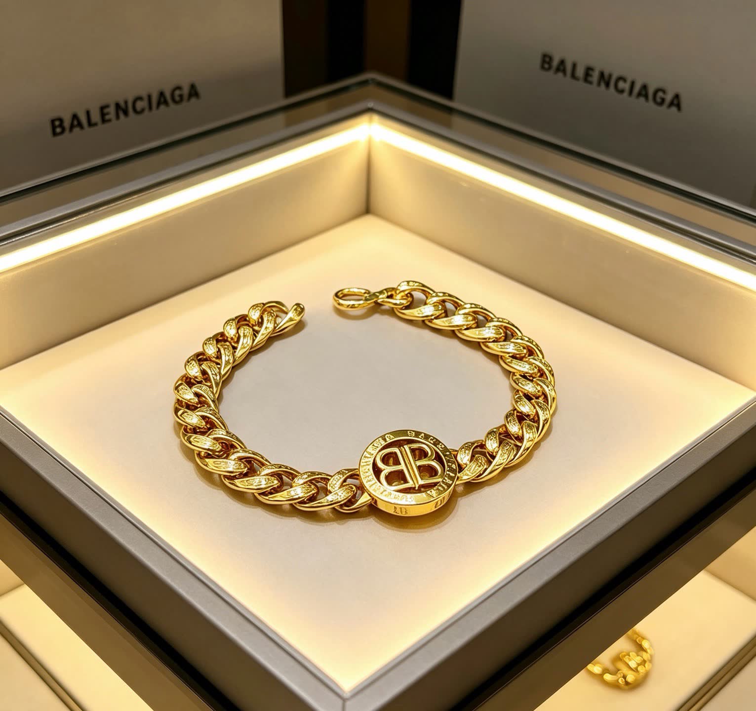 Balenciaga Gold Tone Bracelet
