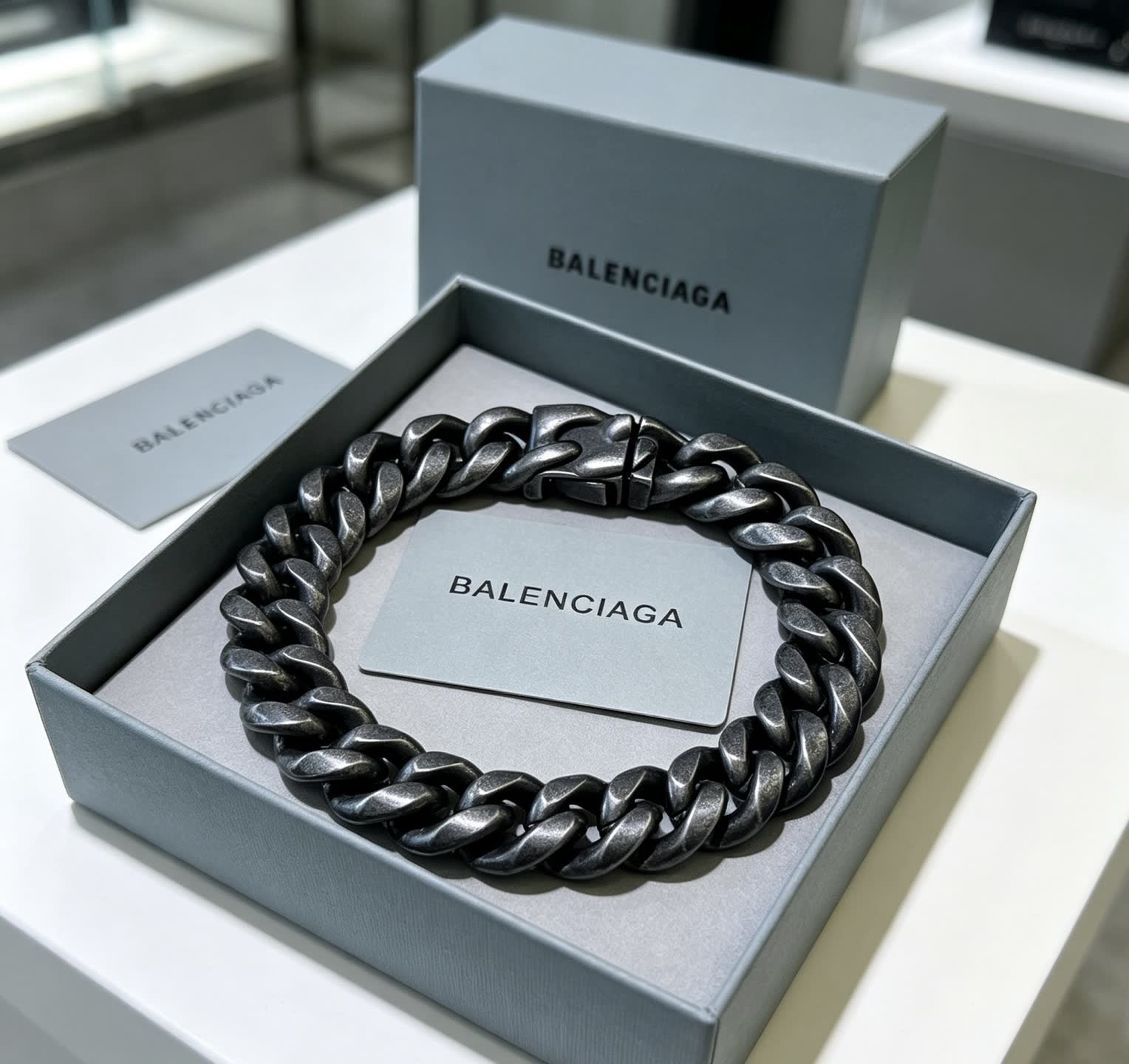 Balenciaga Men's Black Chain Bracelet