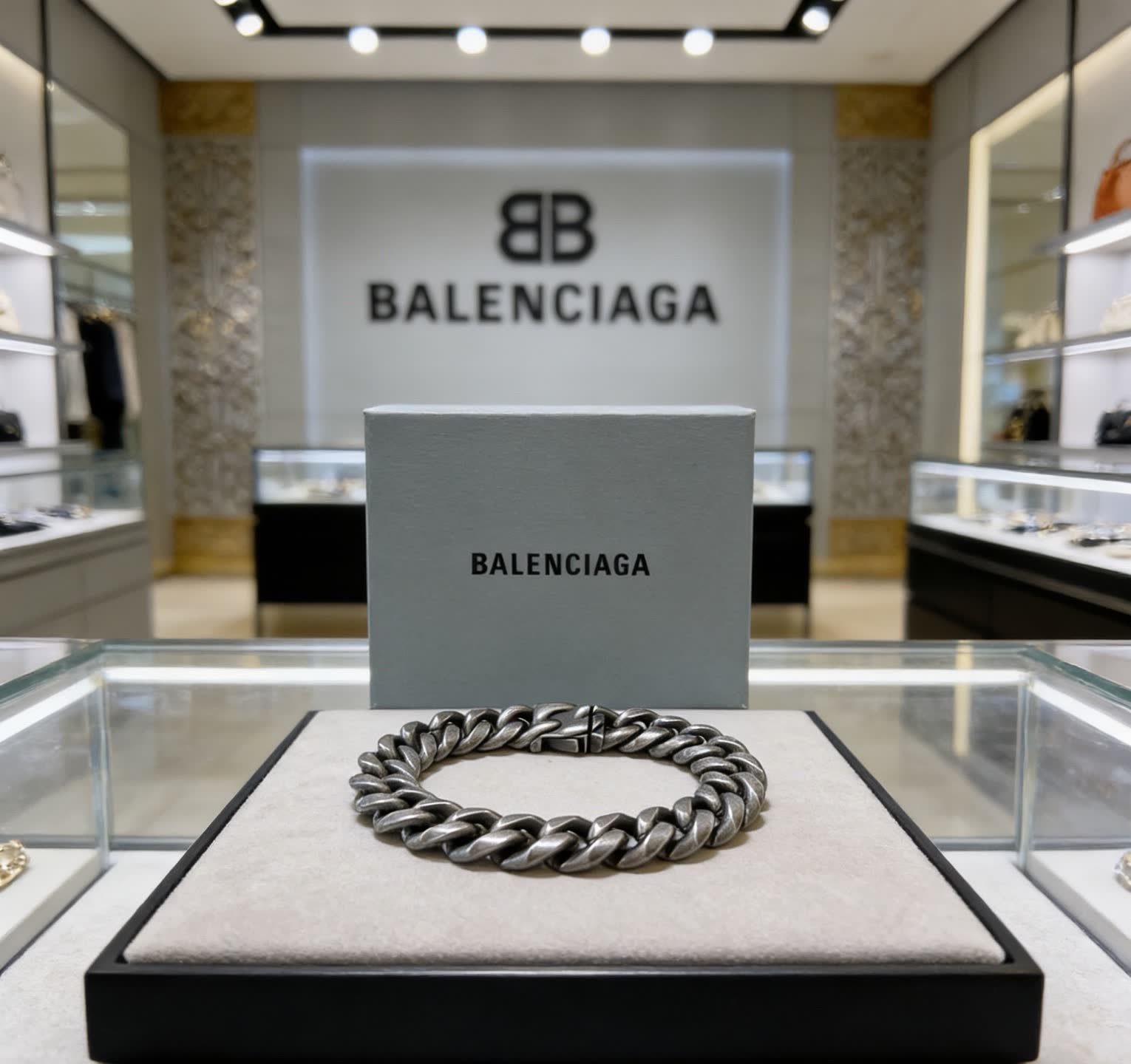 Balenciaga Silver Chain Bracelet