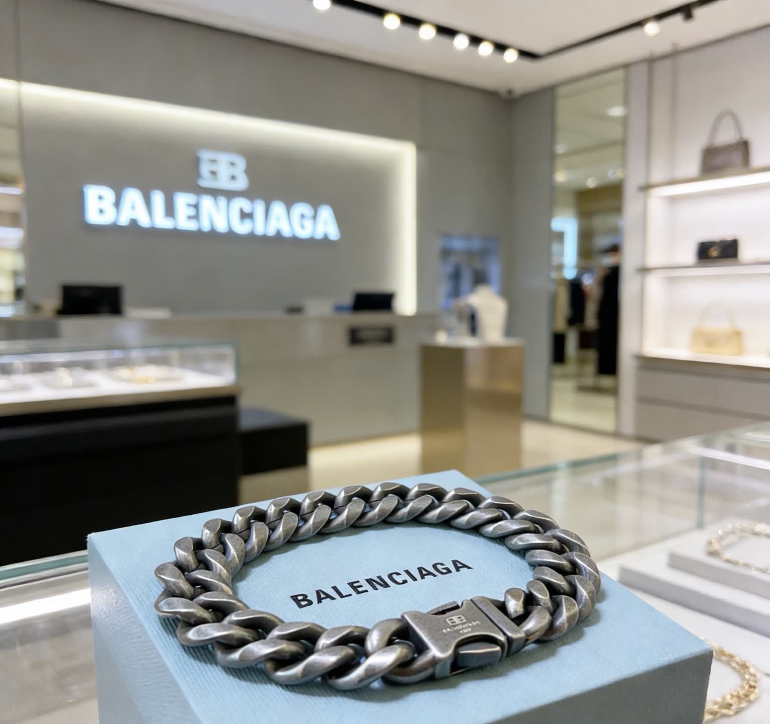 Balenciaga Silver Chain Bracelet