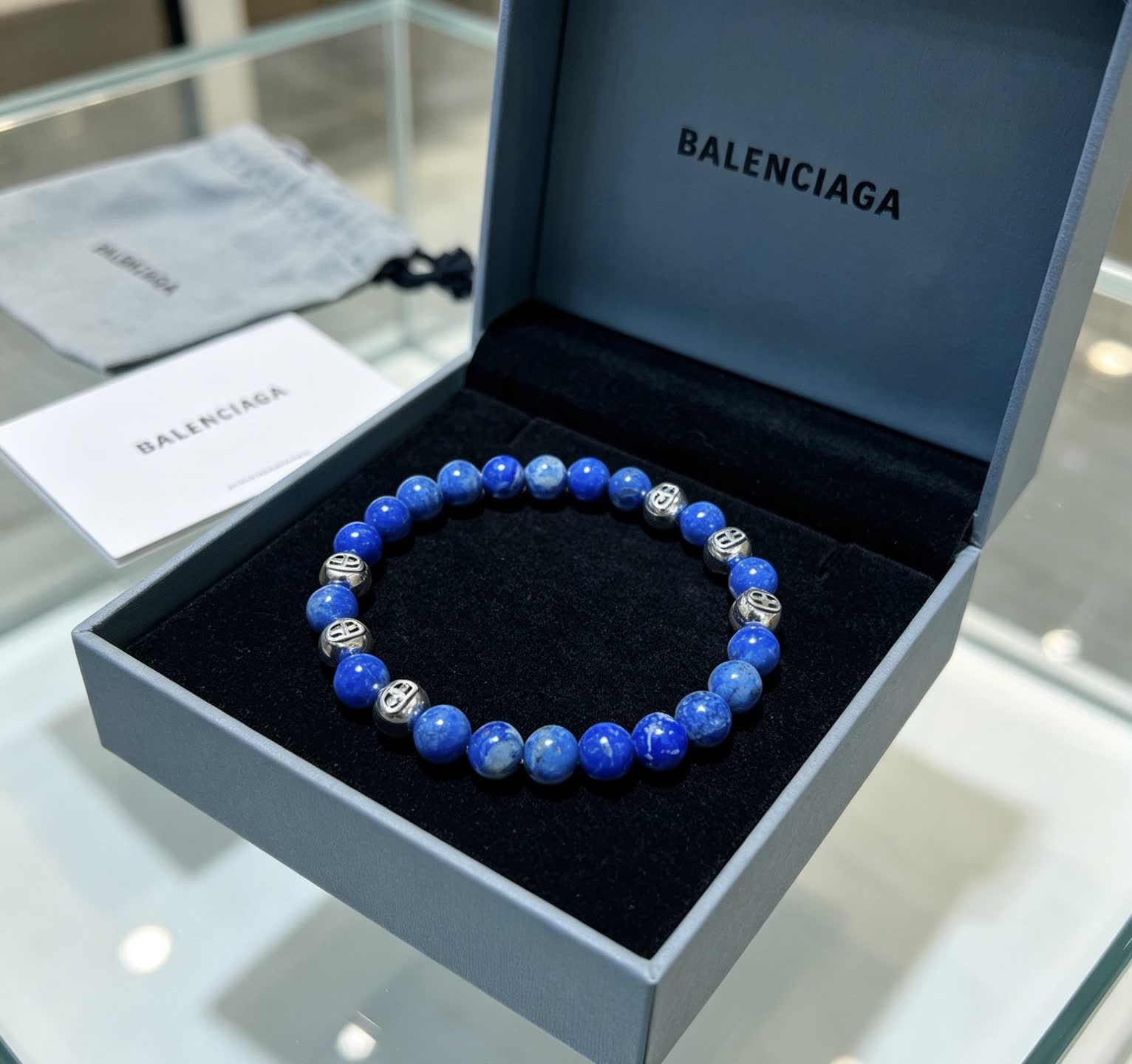 Balenciaga Blue Beaded Bracelet