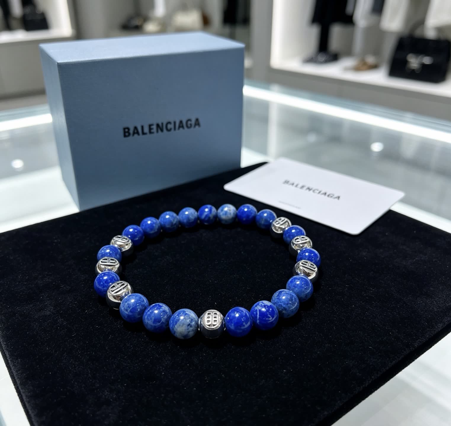 Balenciaga Blue Beaded Bracelet