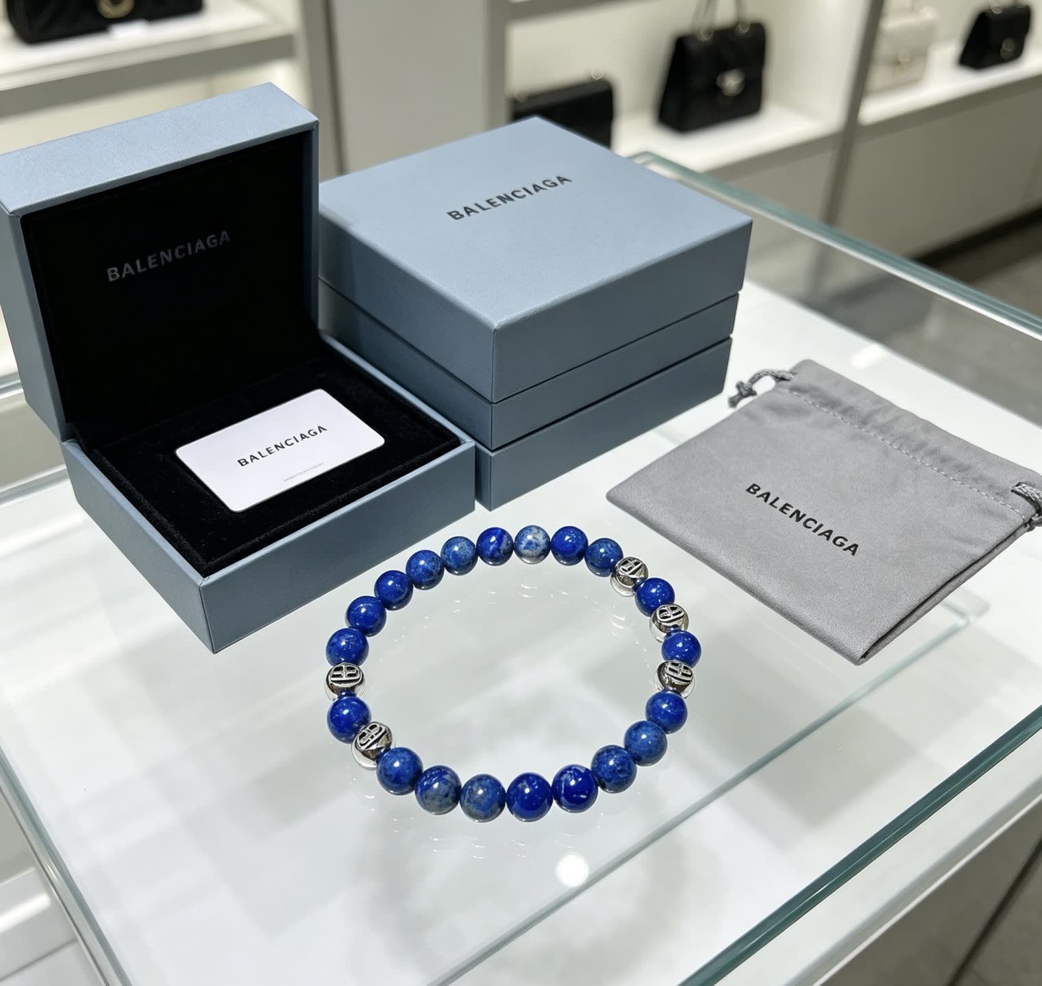 Balenciaga Blue Beaded Bracelet