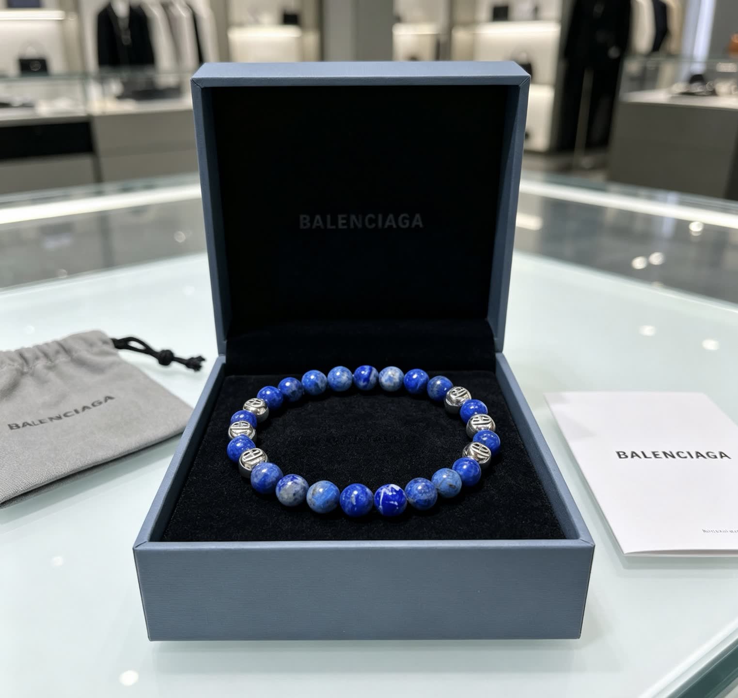 Balenciaga Blue Beaded Bracelet